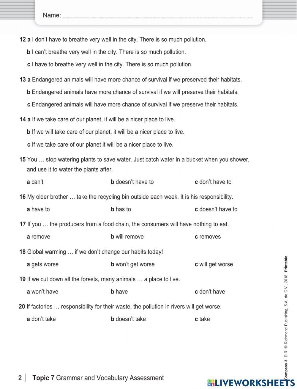 Compass 3 unit 7 revision