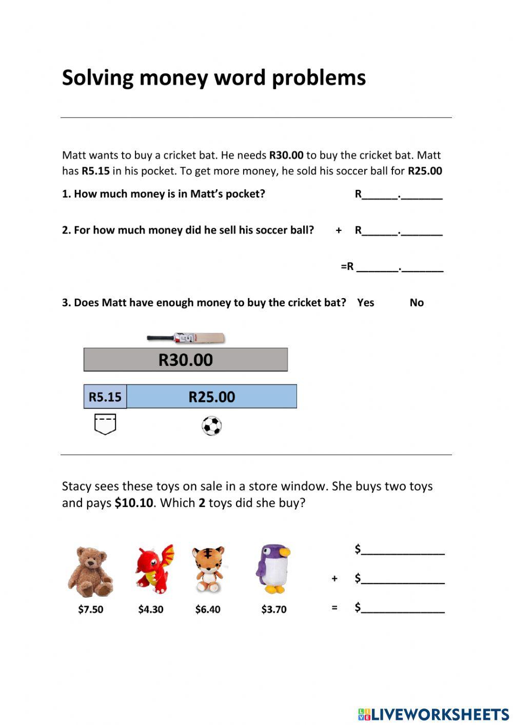 941059 Solve money word problems Liana geldenhuys