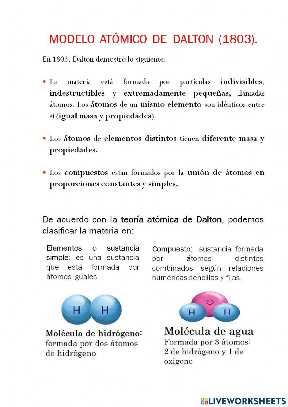 Teoría atómica de dalton