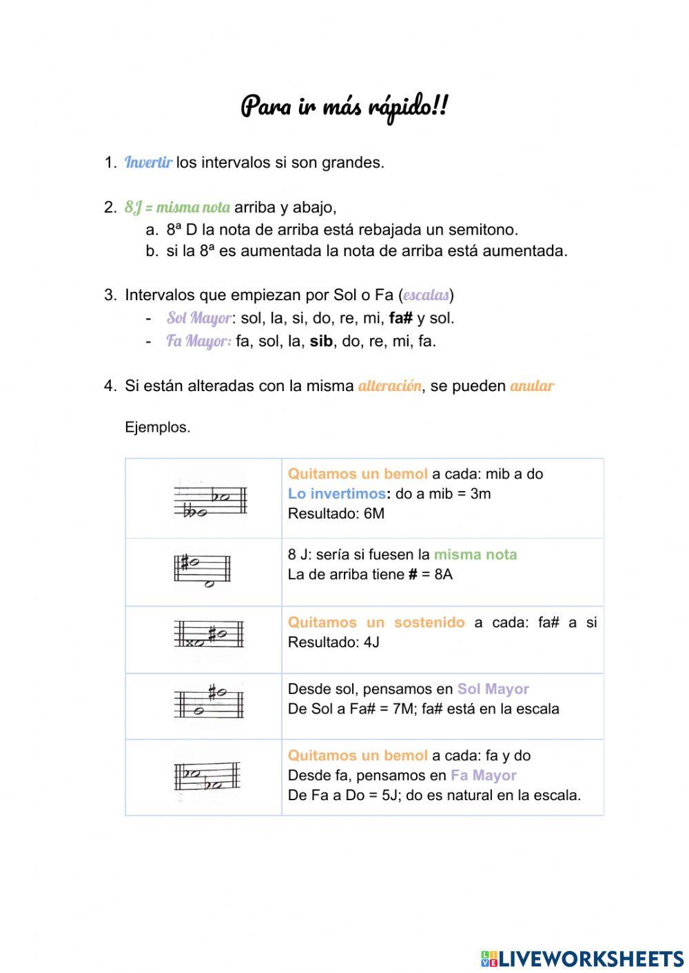 Ficha de intervalos (3º y 4)