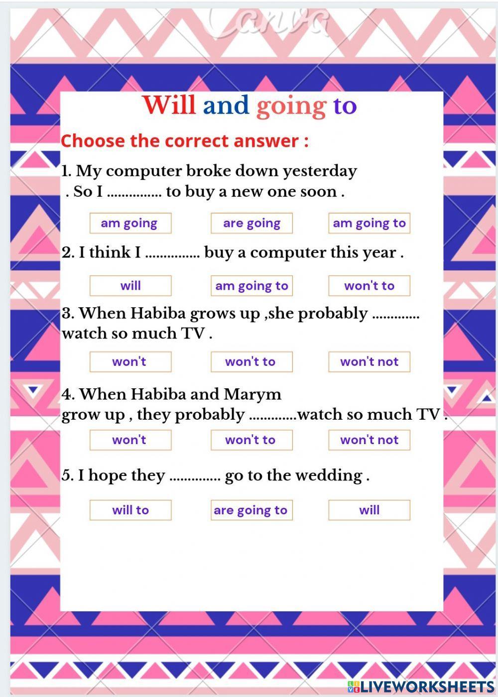 Will and Going to