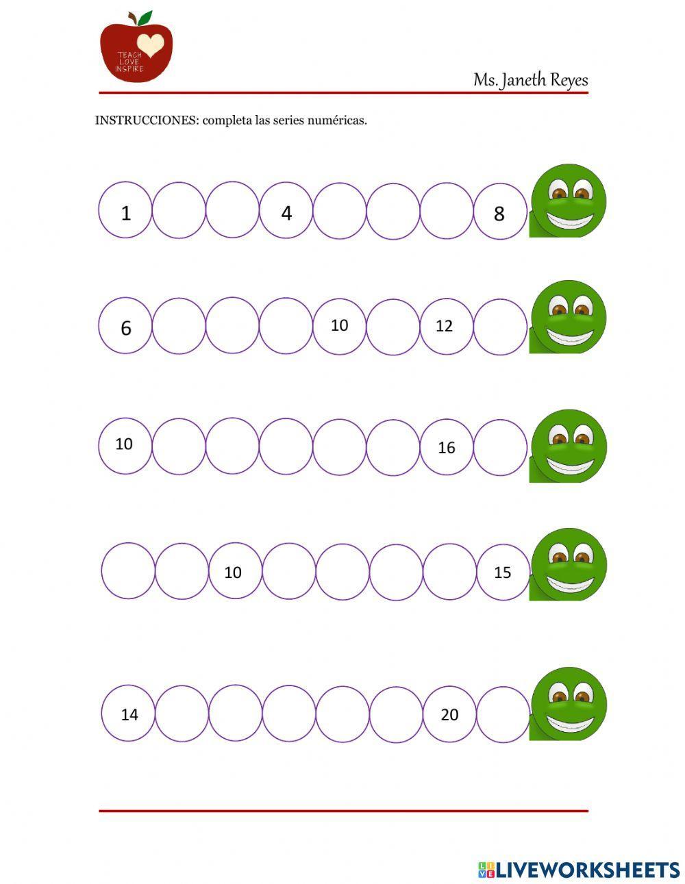 Series numéricas 1-20