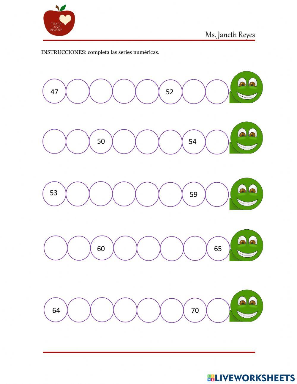 Series numéricas 50-70