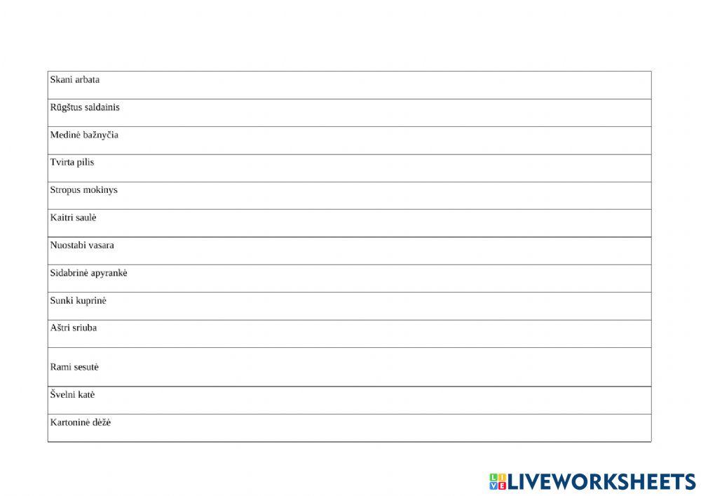 Daiktavardžio- būdvardžio linksniavimas