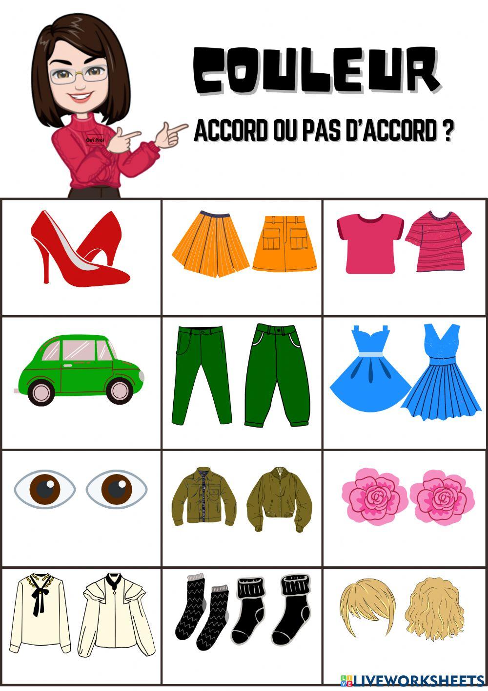 Les adjectifs de couleur : accord ou pas d'accord ?