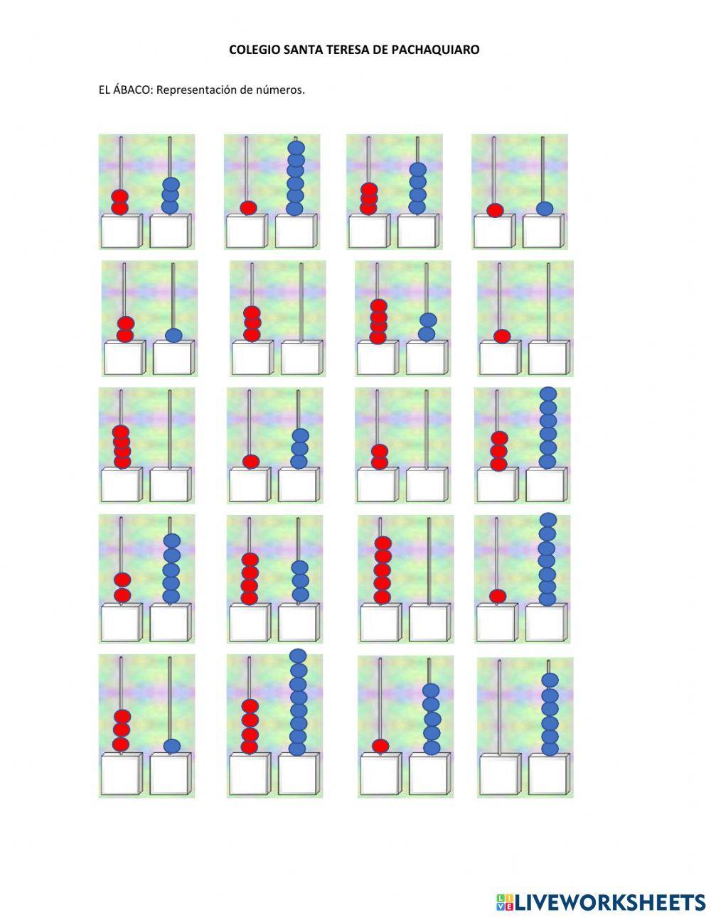 Numeros en el ábaco.