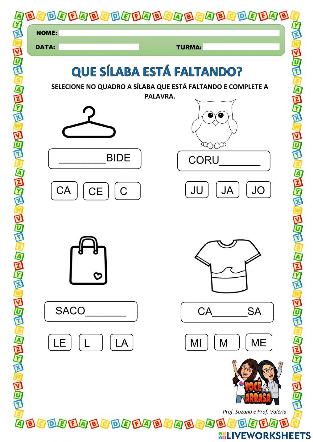 Que Sílaba está Faltando?