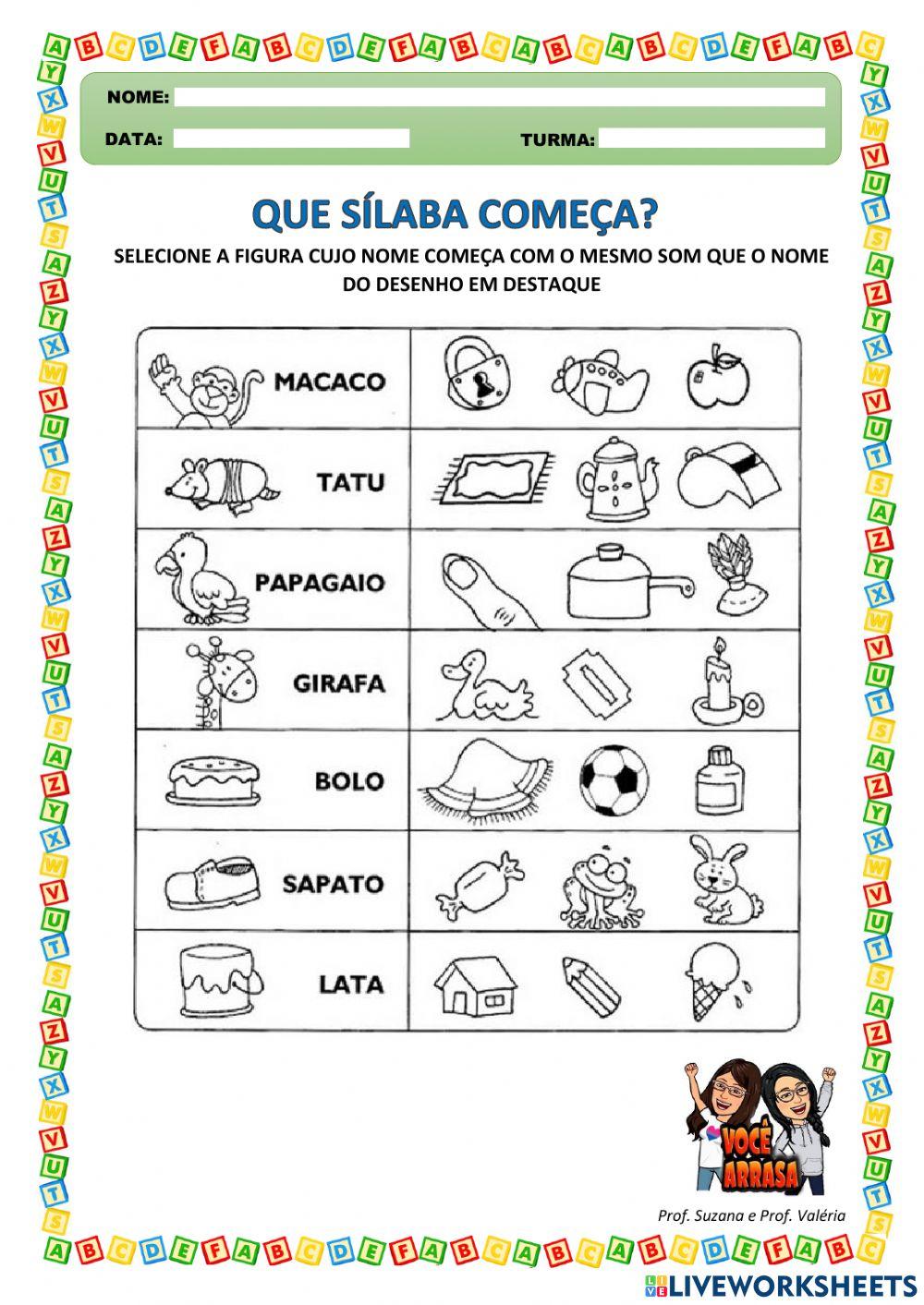 Que Sílaba Começa?