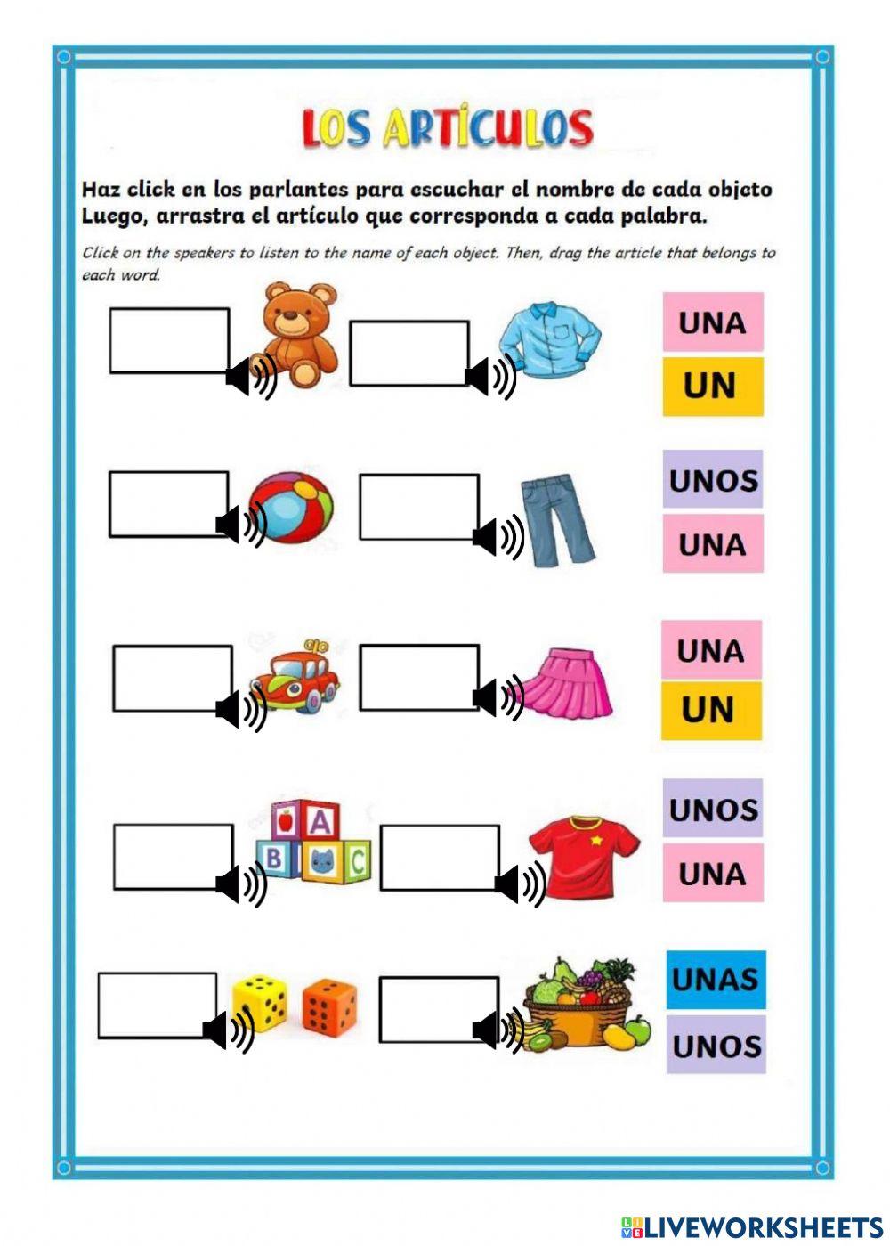 Los artículos indefinidos