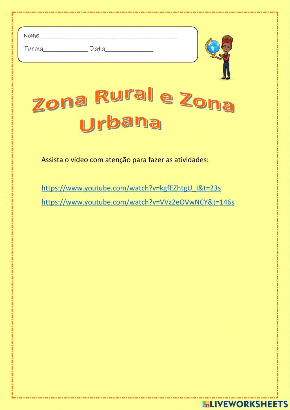 Zona rural e zona urbana