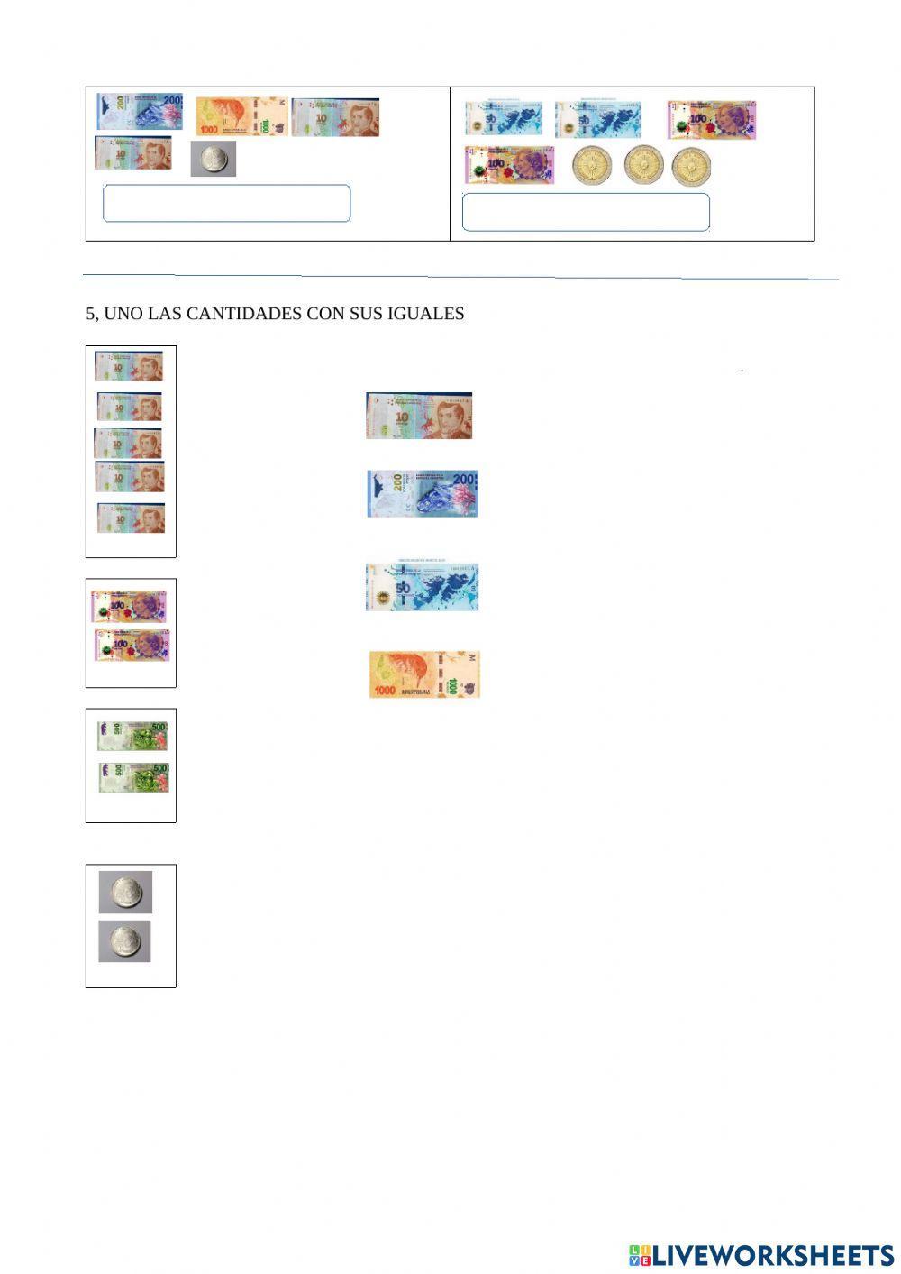 Trabajamos con los billetes