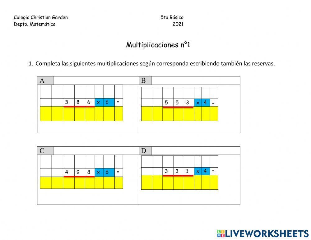 Multiplicaciones n°1