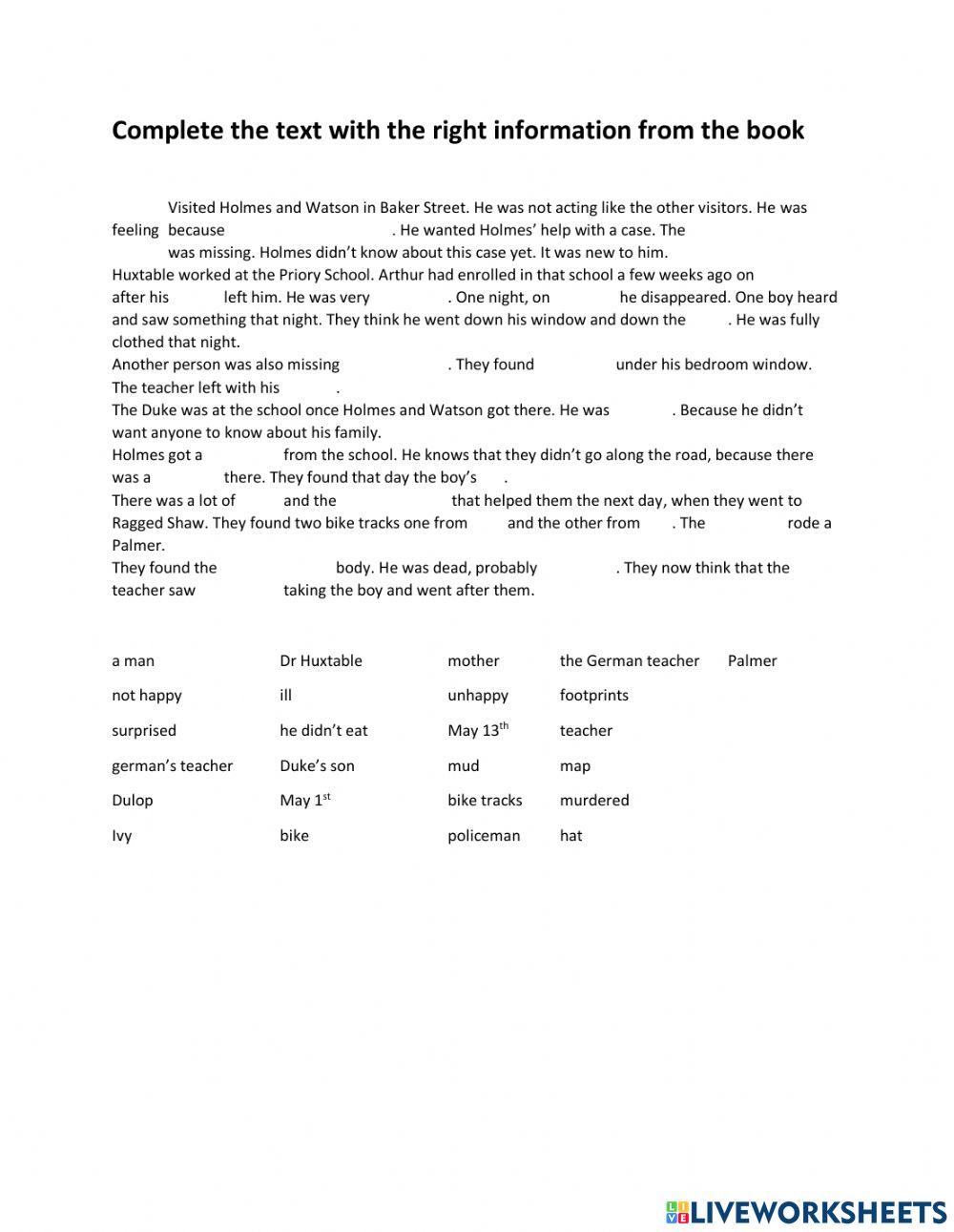 Sherlock Holmes and The Duke's son