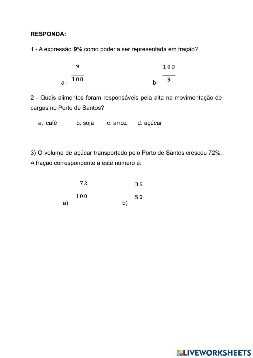 Fração e Porcentagem