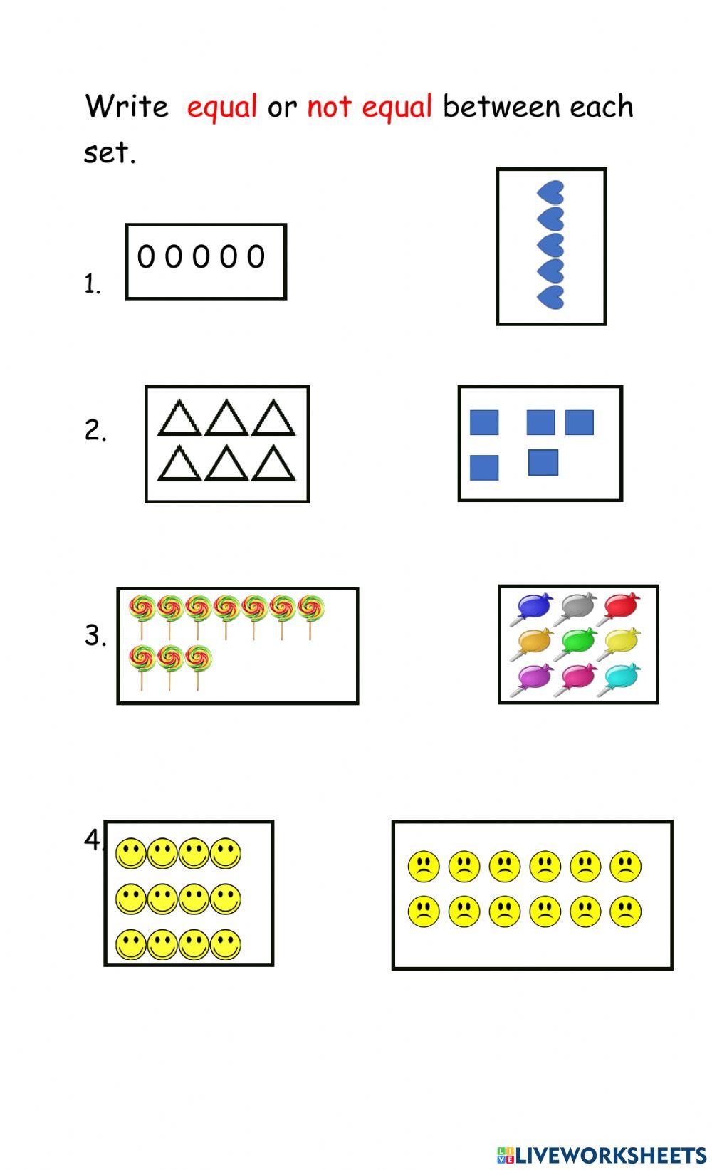 Equal and Not Equal Equal and Not Equal