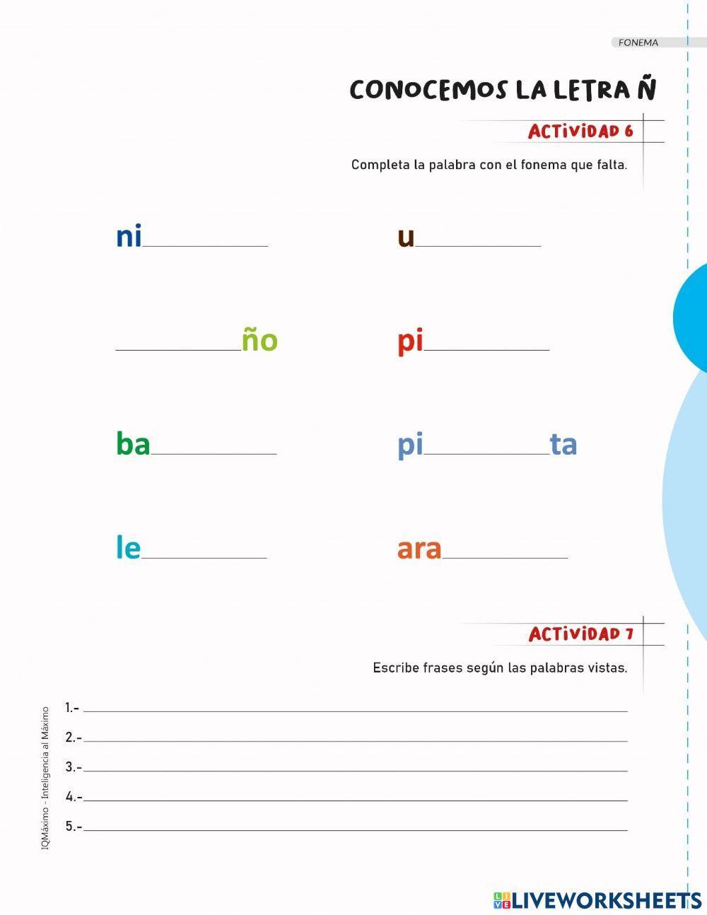 Actividad 6-7 letra Ñ