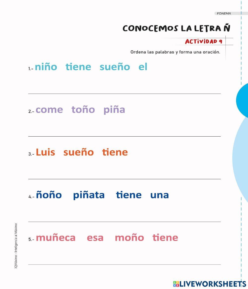 Actividad 9 letra Ñ