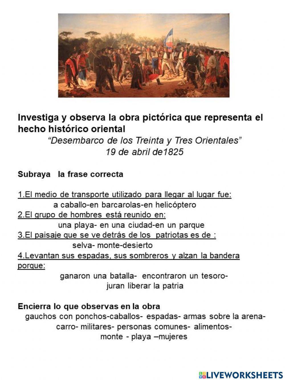 Desembarco de los Treinta y Tres Orientales,19 DE ABRIL DE 1825
