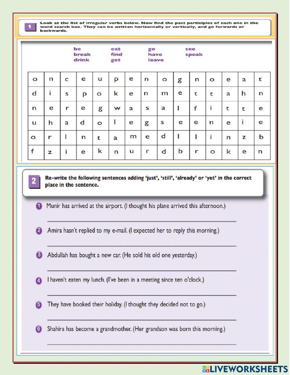 Present perfect exercise