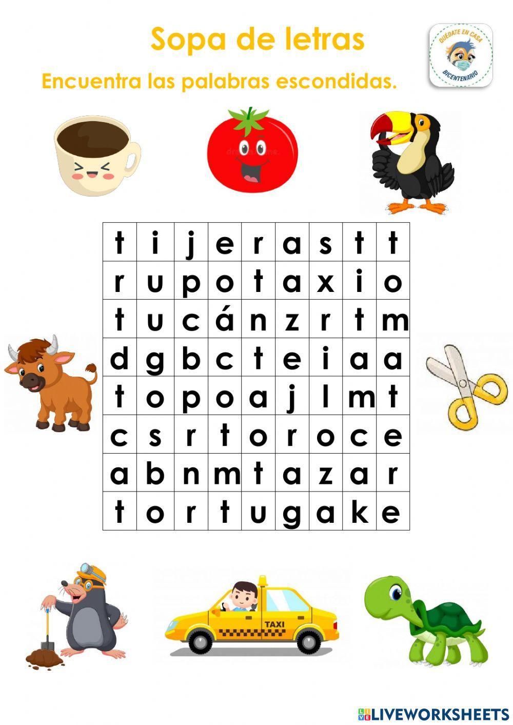 Sopa de letras- Fonema t