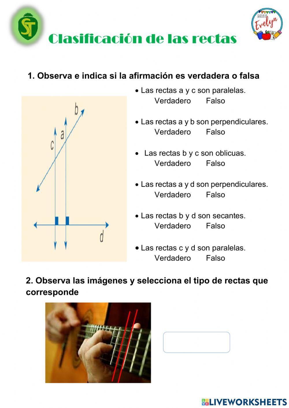 Clasificación de rectas