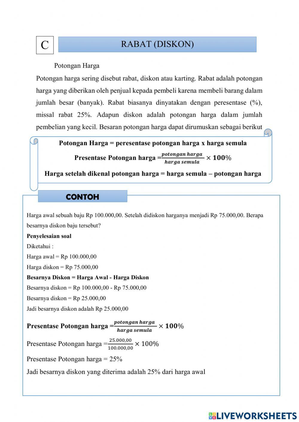 LKPD Aritmatika Sosial