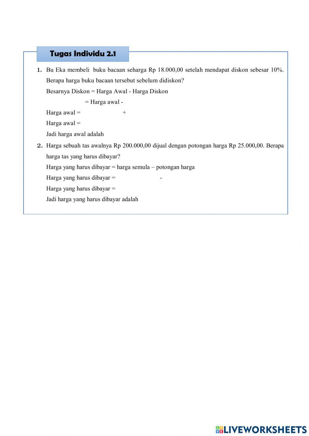 LKPD Aritmatika Sosial