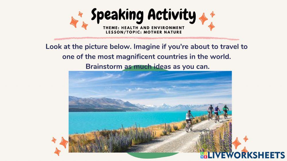 Speaking Activity : Travelling