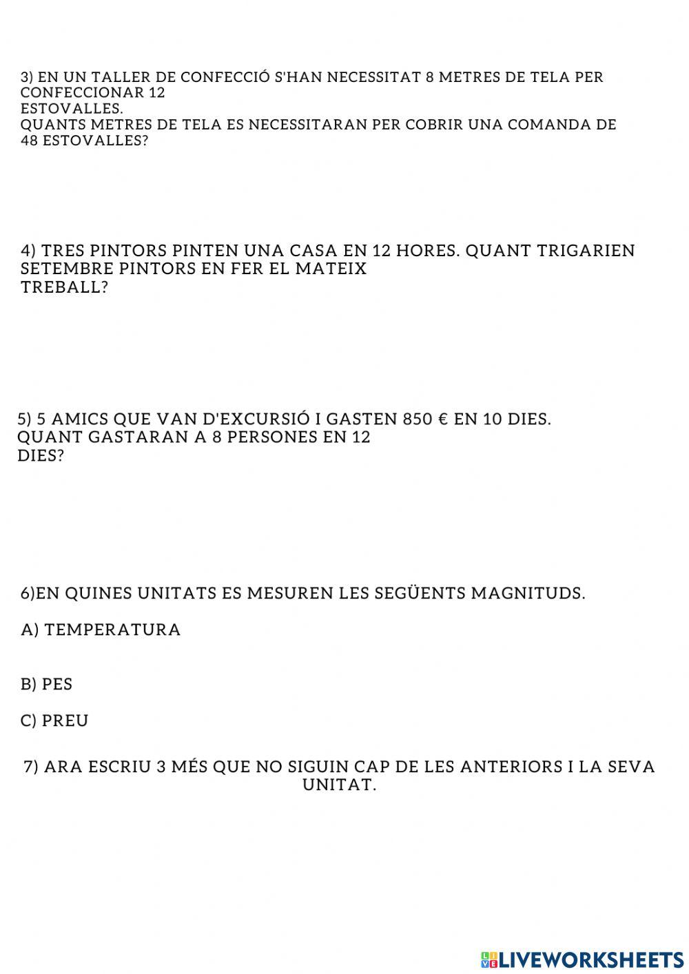 Examen de proporcionalitata