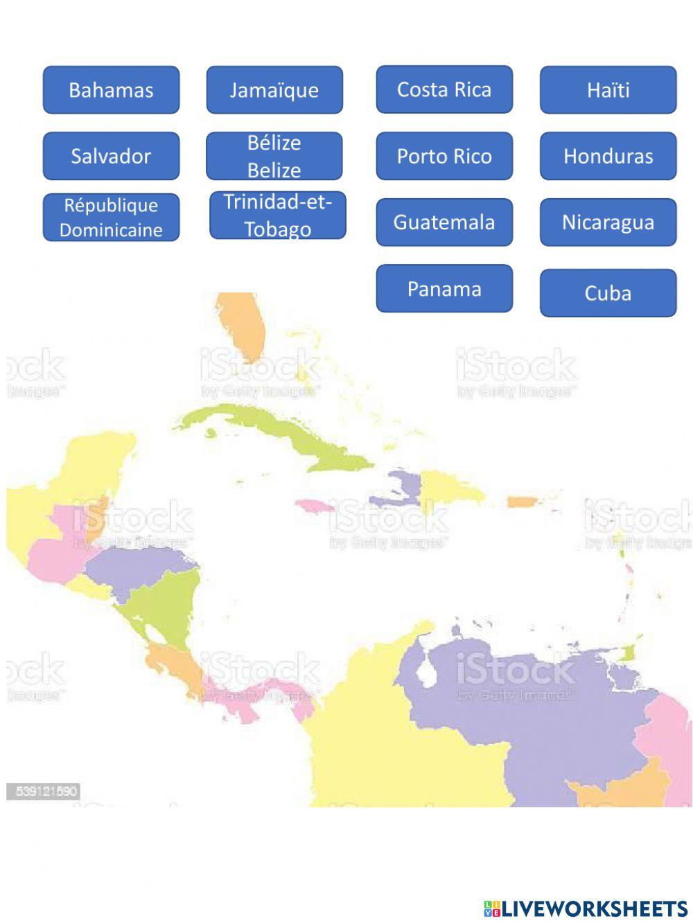 Pays de l'Amérique - Drag & Drop