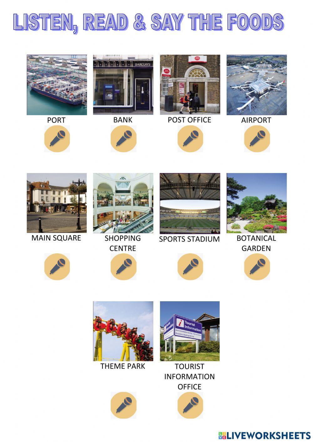 Listen and say the places in the city tiger 6 macmillan