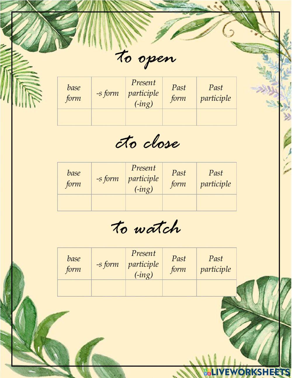 Basic Verb Conjugations