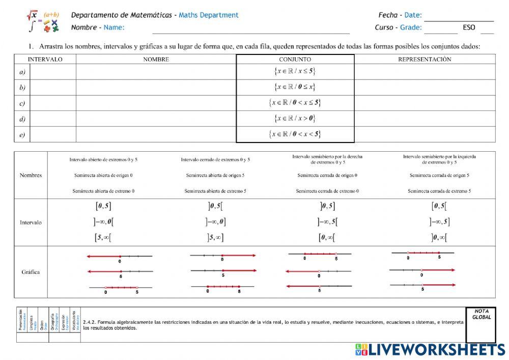 Intervalos de la recta real