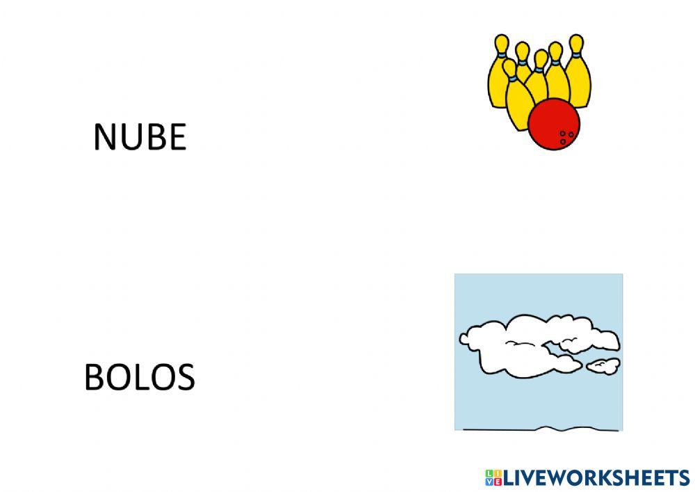 Lectura de bisílabas con letra B