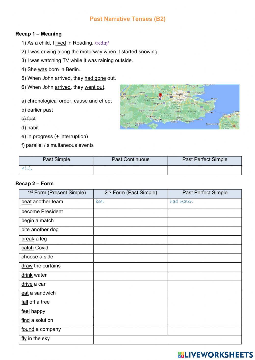Past narrative tenses (B2)