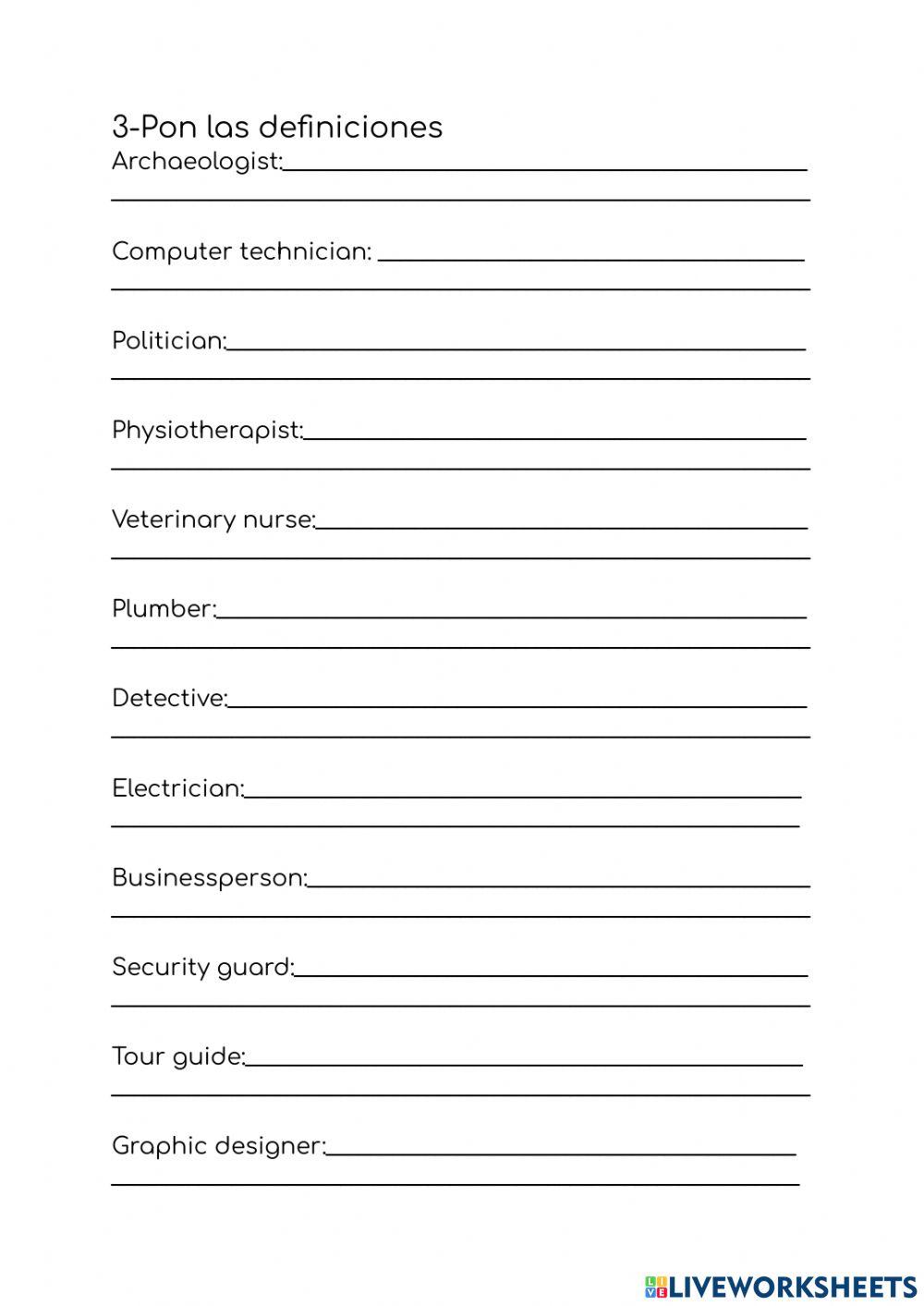 Vocabulario profesiones