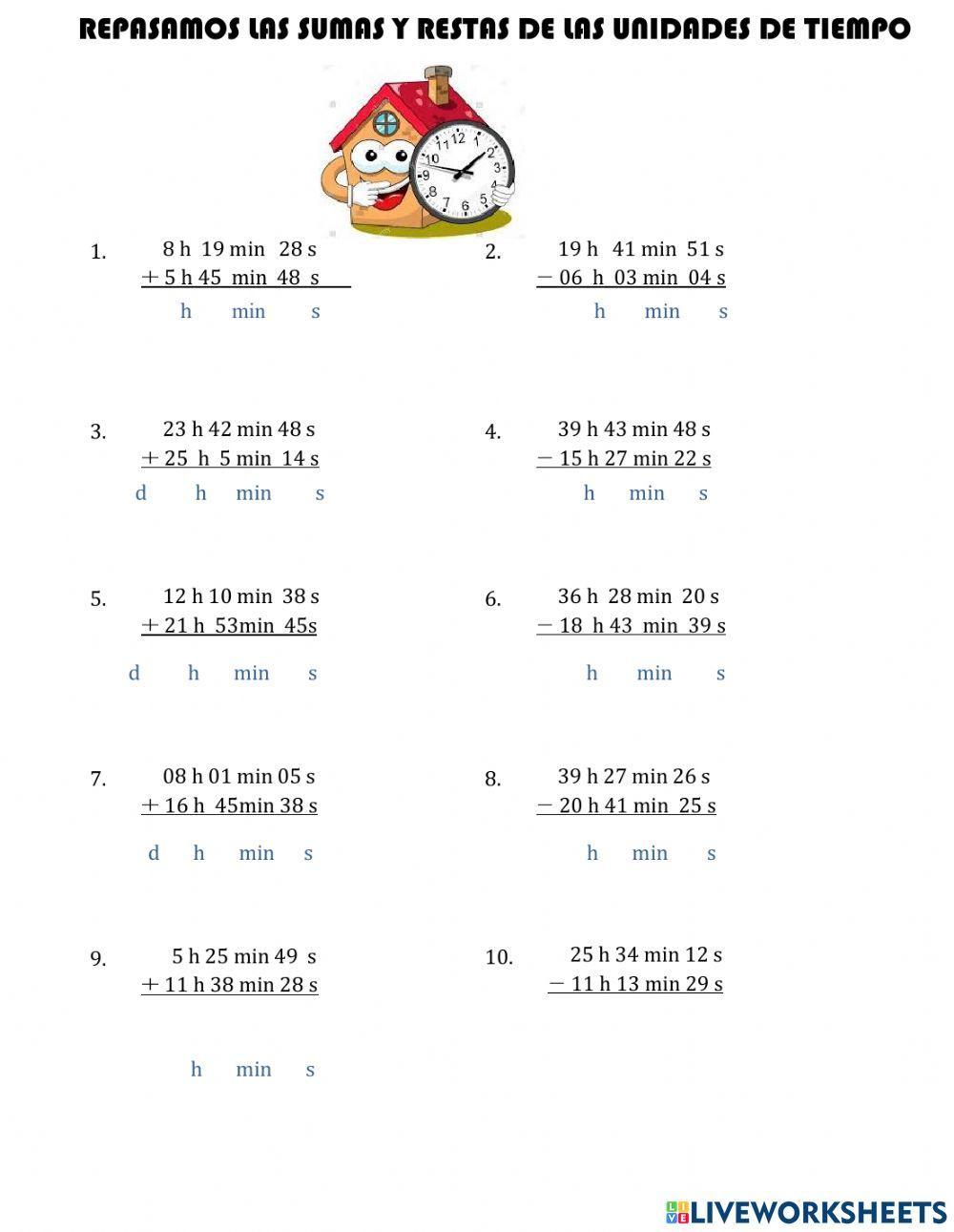 Operaciones con unidades de tiempo