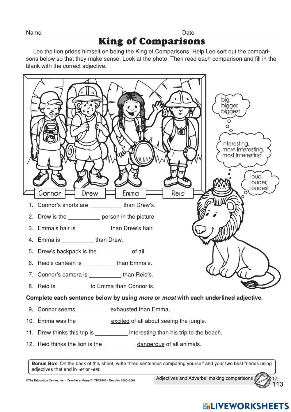 Comparative and superlative adjectives