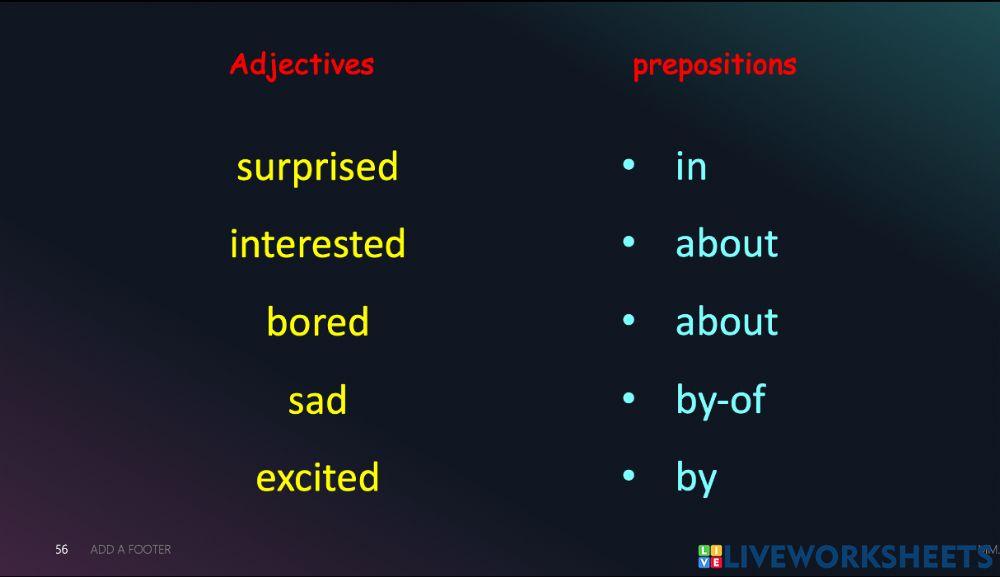 Adjectives and prepositions