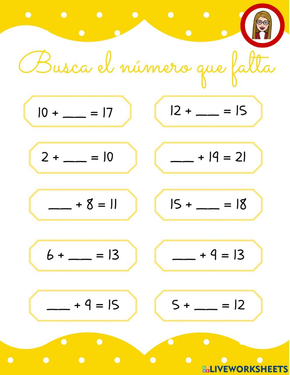 Busca el Nº que falta