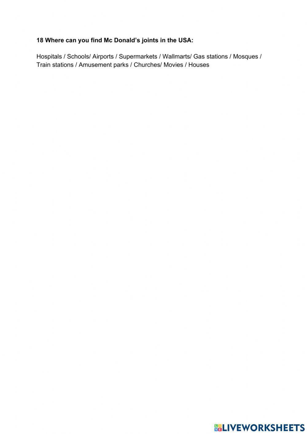 Super size me Free Interactive Worksheets 942986