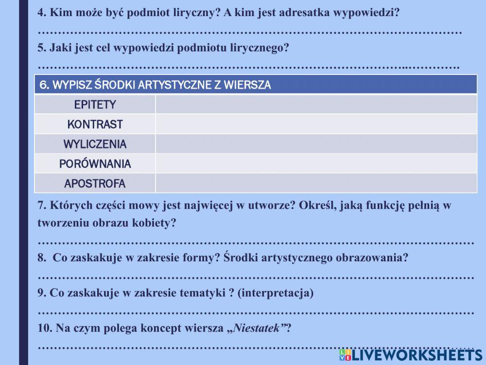 Niestatek i o swej pannie