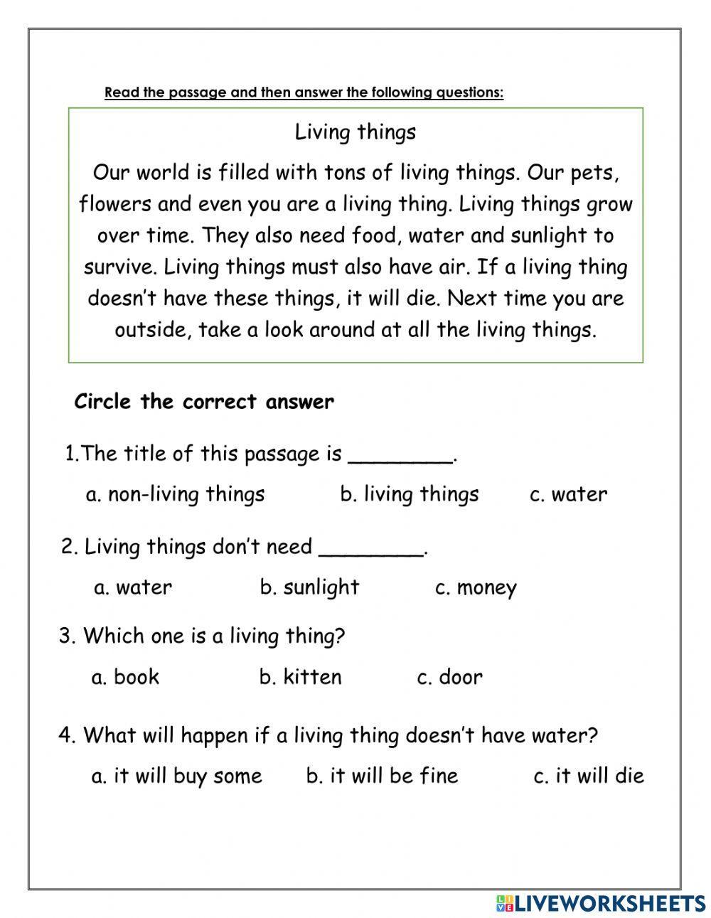 Reading comprehension