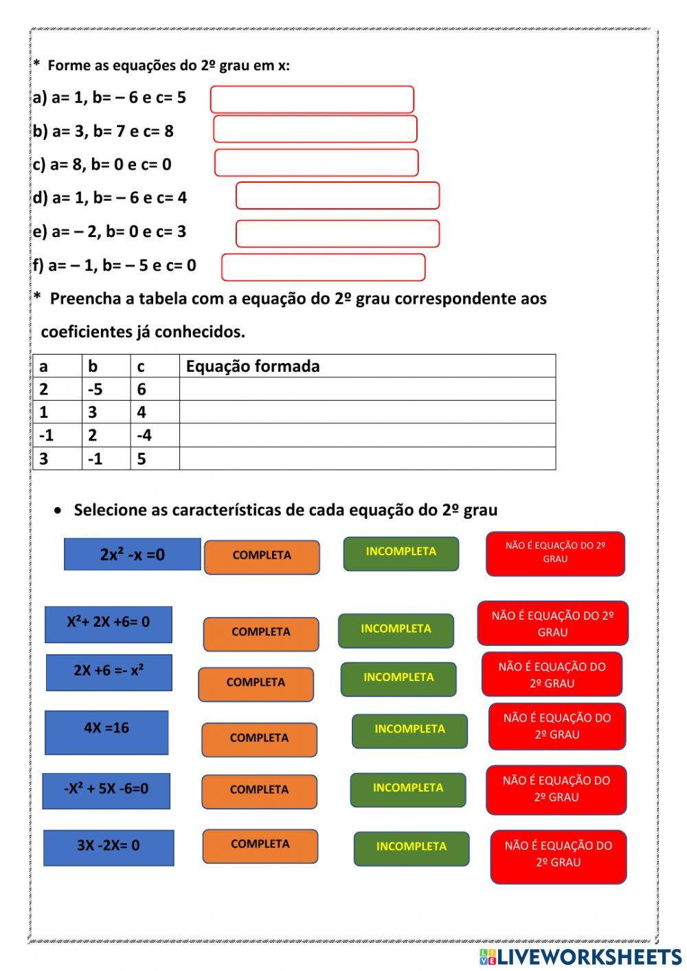 ✨ Quiz de Matemática Acerte essas perguntas de Equação do 2° Grau #equ