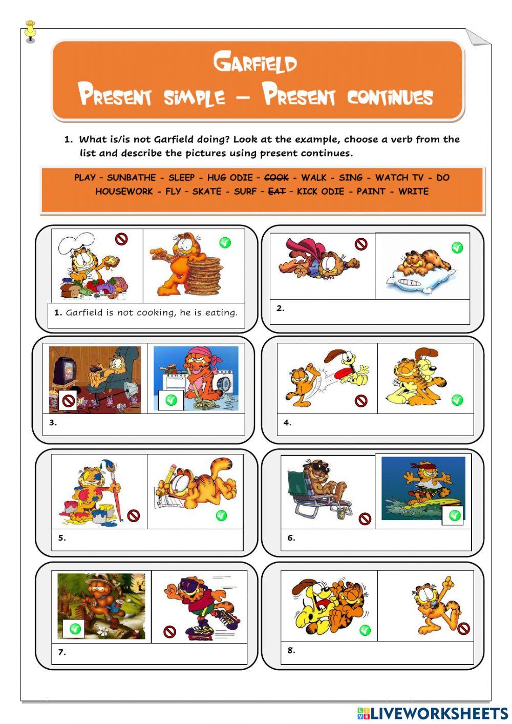 Garfield - Past Simple Past Continues