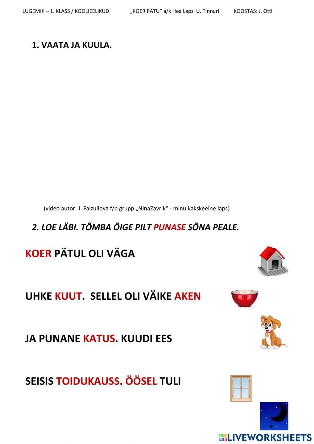 Koer Pätu - lugemine