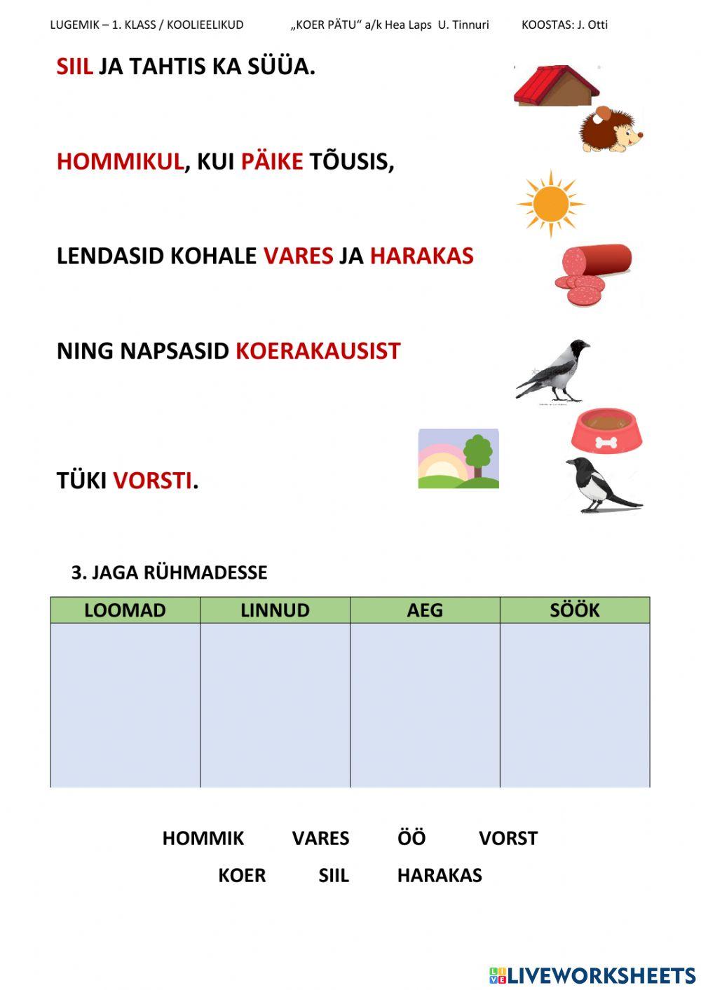 Koer Pätu - lugemine