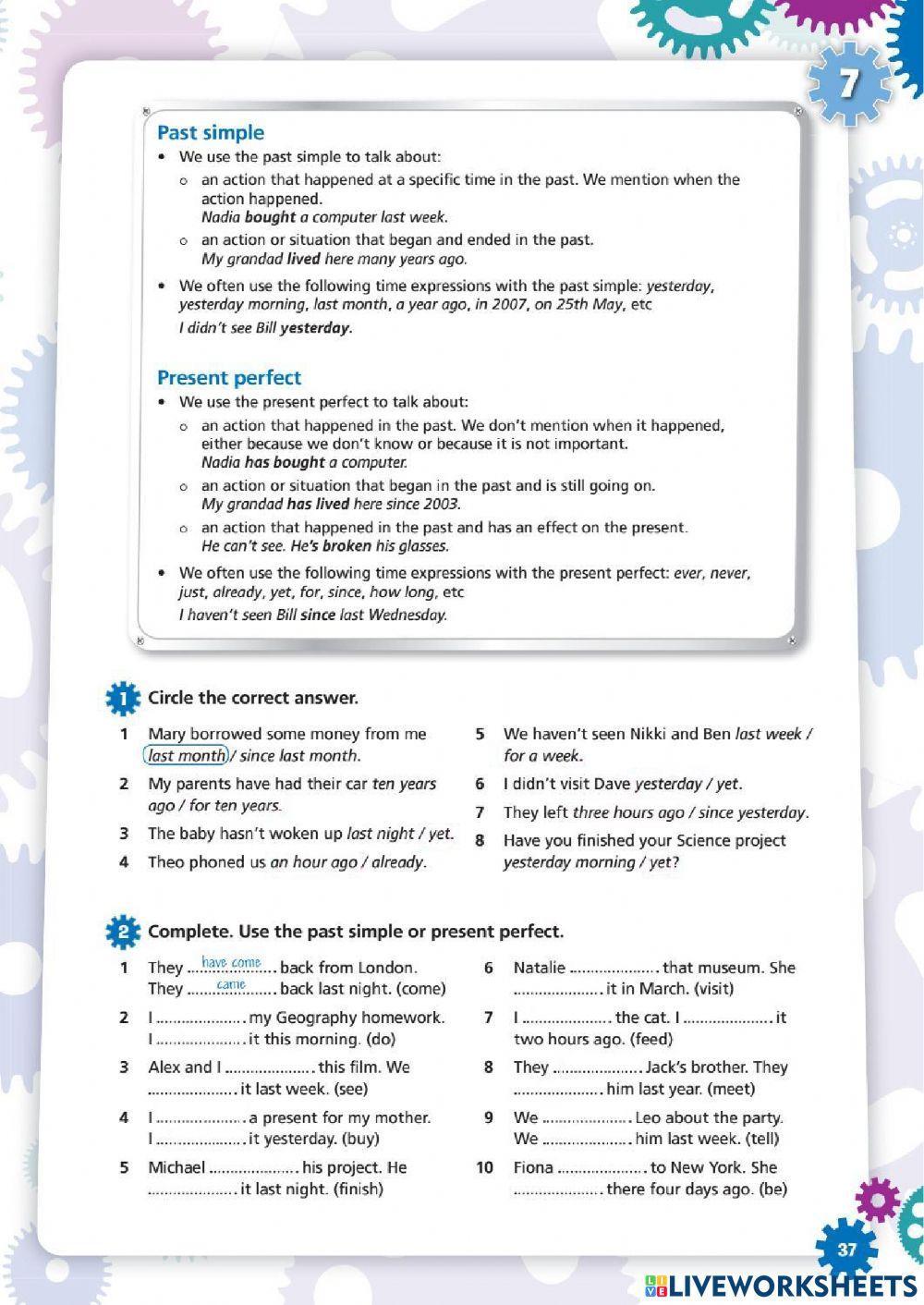 Present Perfect vs. Past Simple