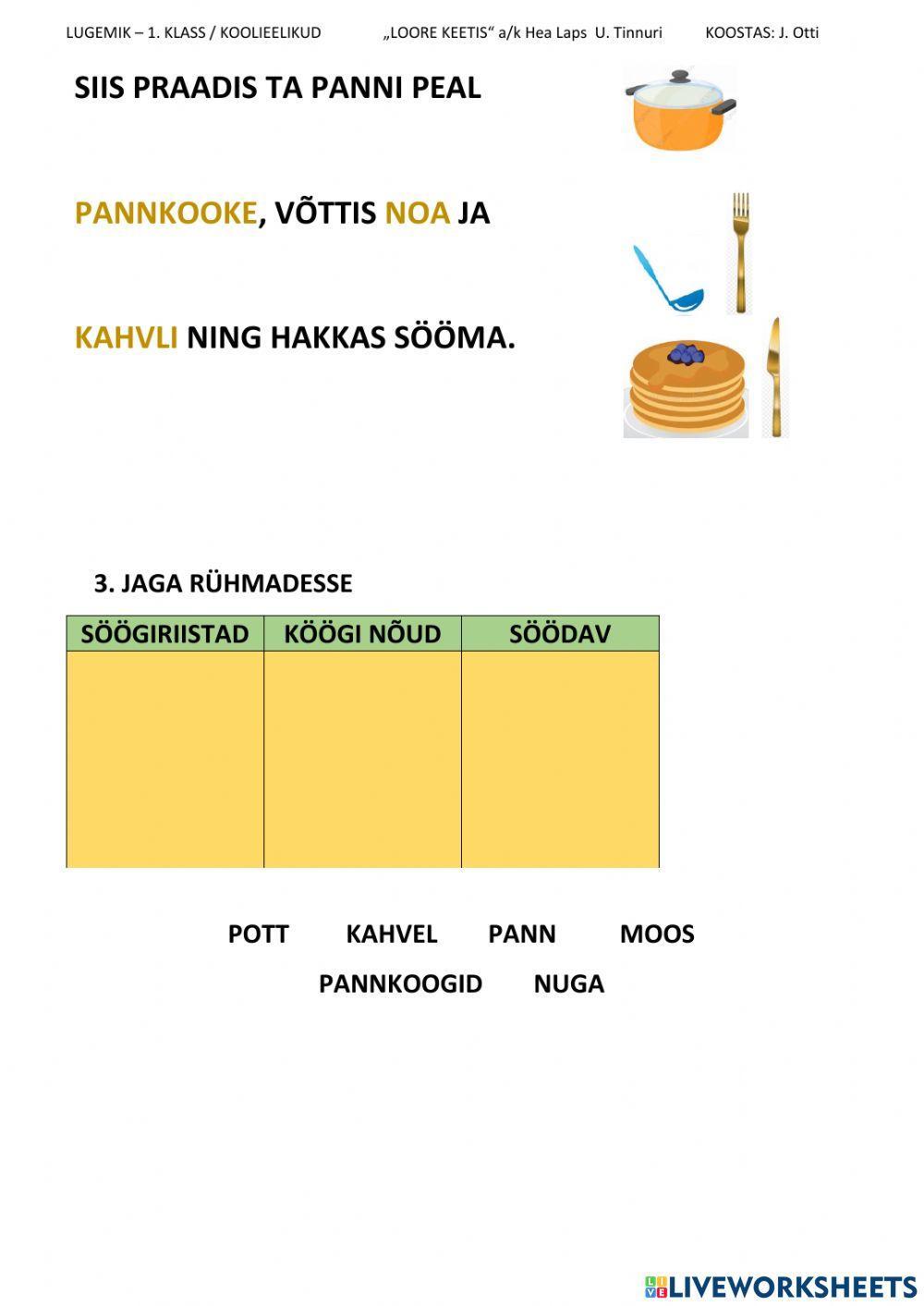 Lepatriinud Loore keedab moosi