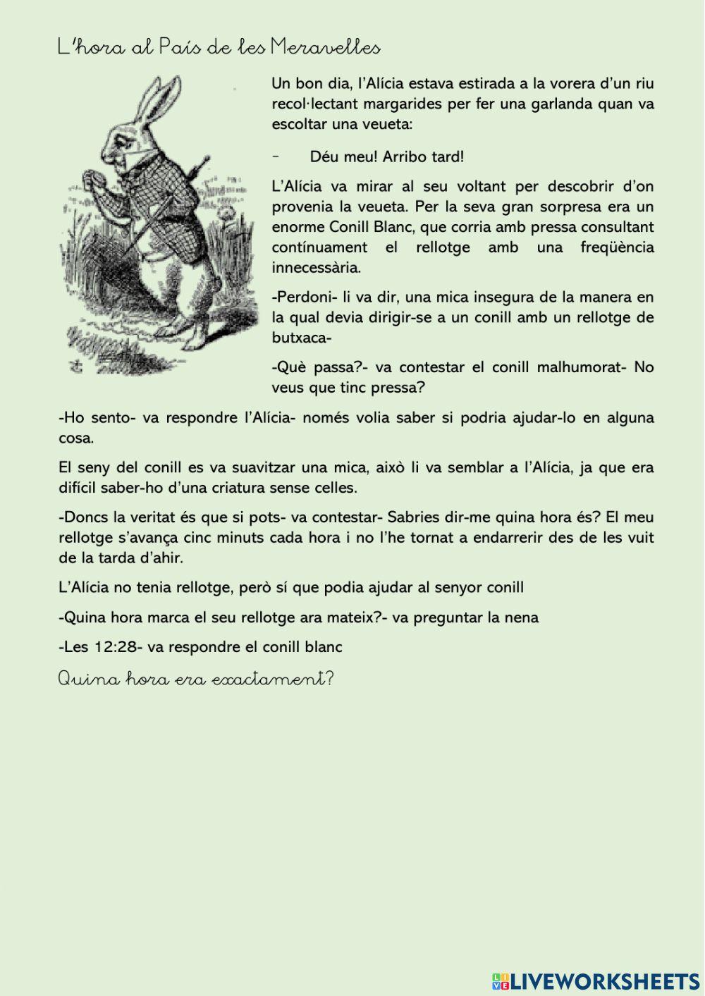 Els rellotges amb Alícia